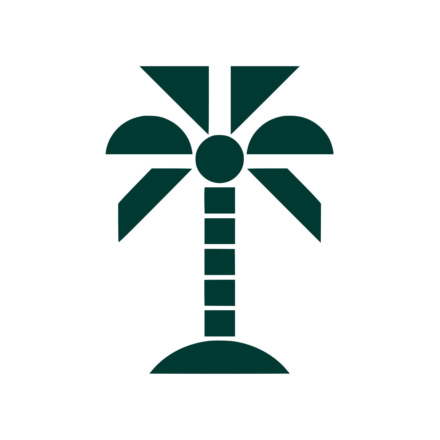 Geometric Palm Tree Logo #003932