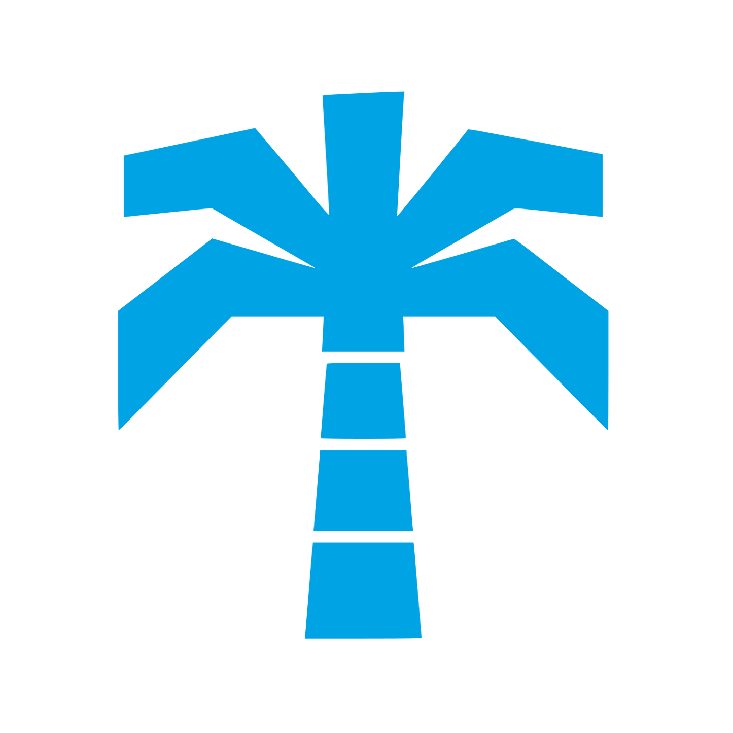 Geometric Palm Tree Logo #00a3e4