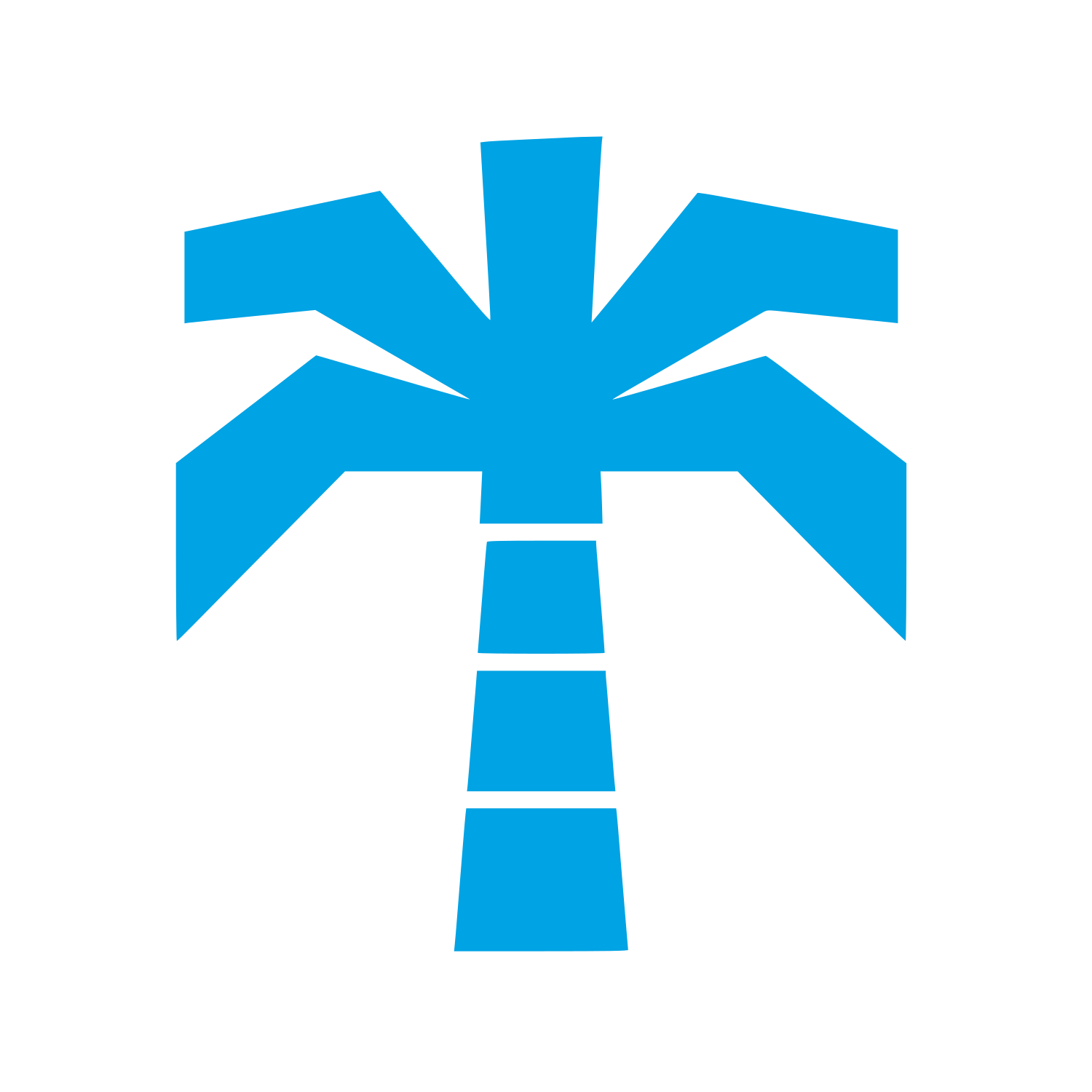 Geometric Palm Tree Logo #00a3e4