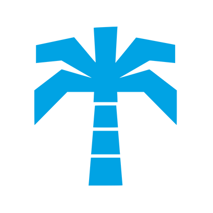 Geometric Palm Tree Logo #00a3e4