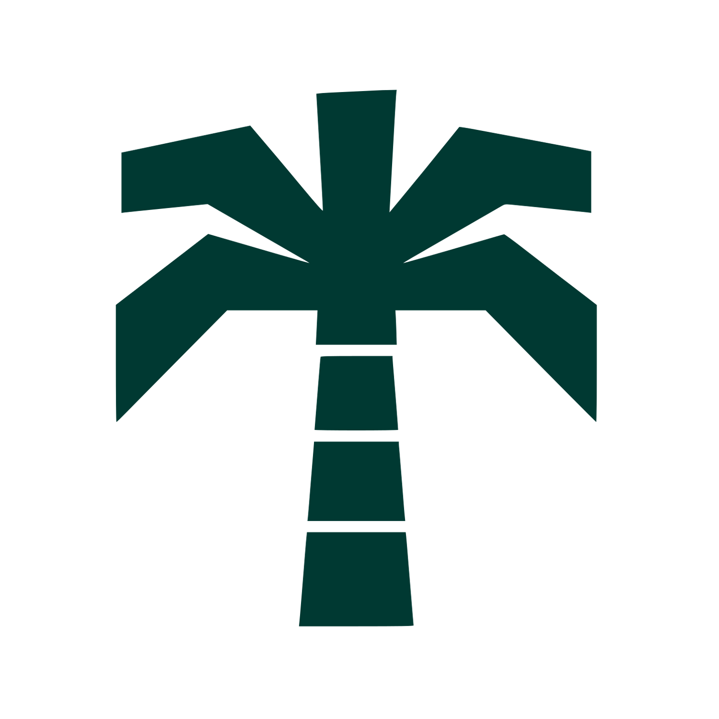 Geometric Palm Tree Logo #003932