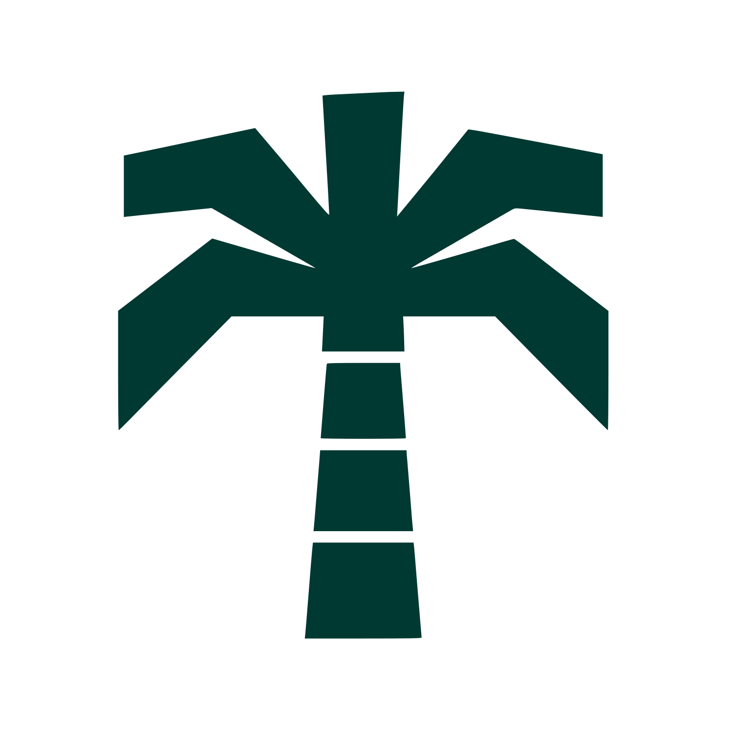 Geometric Palm Tree Logo #003932