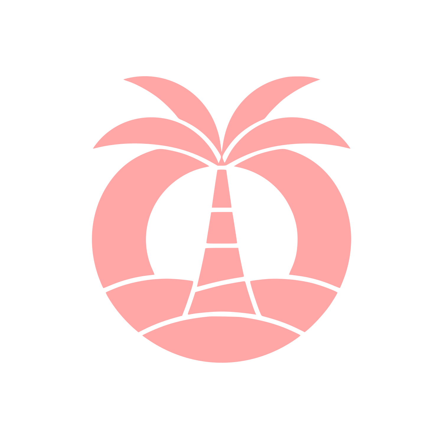 Palm Tree Circle Logo #ffa6a6