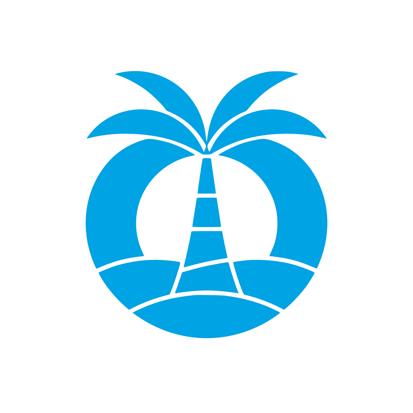 Palm Tree Circle Logo #00a3e4