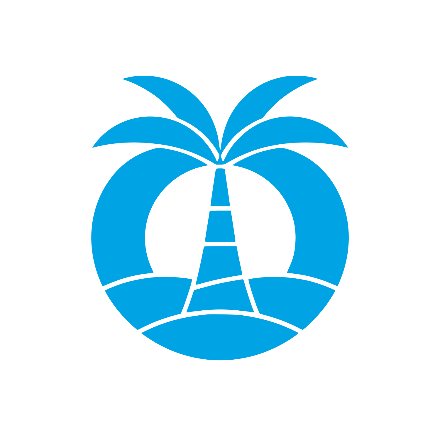 Palm Tree Circle Logo #00a3e4