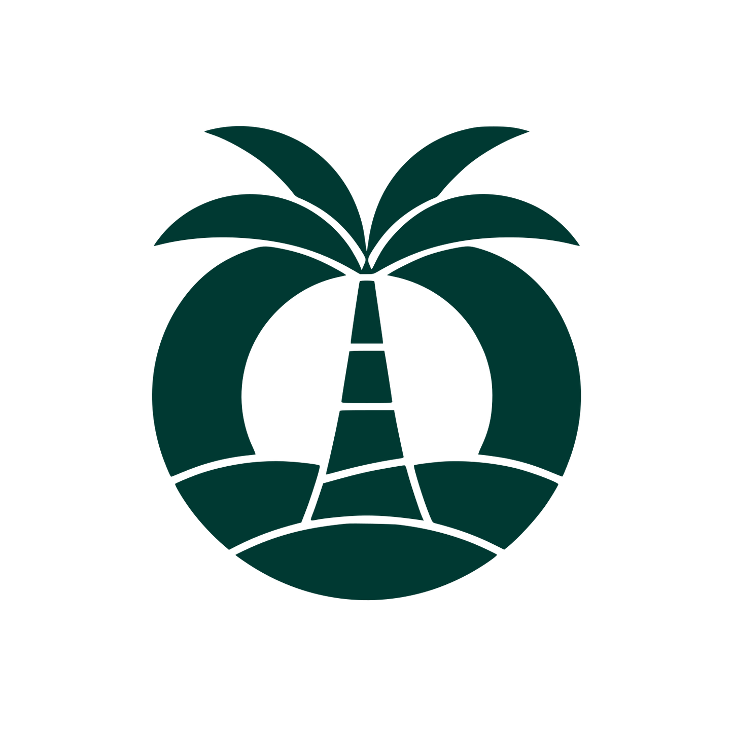 Palm Tree Circle Logo #003932