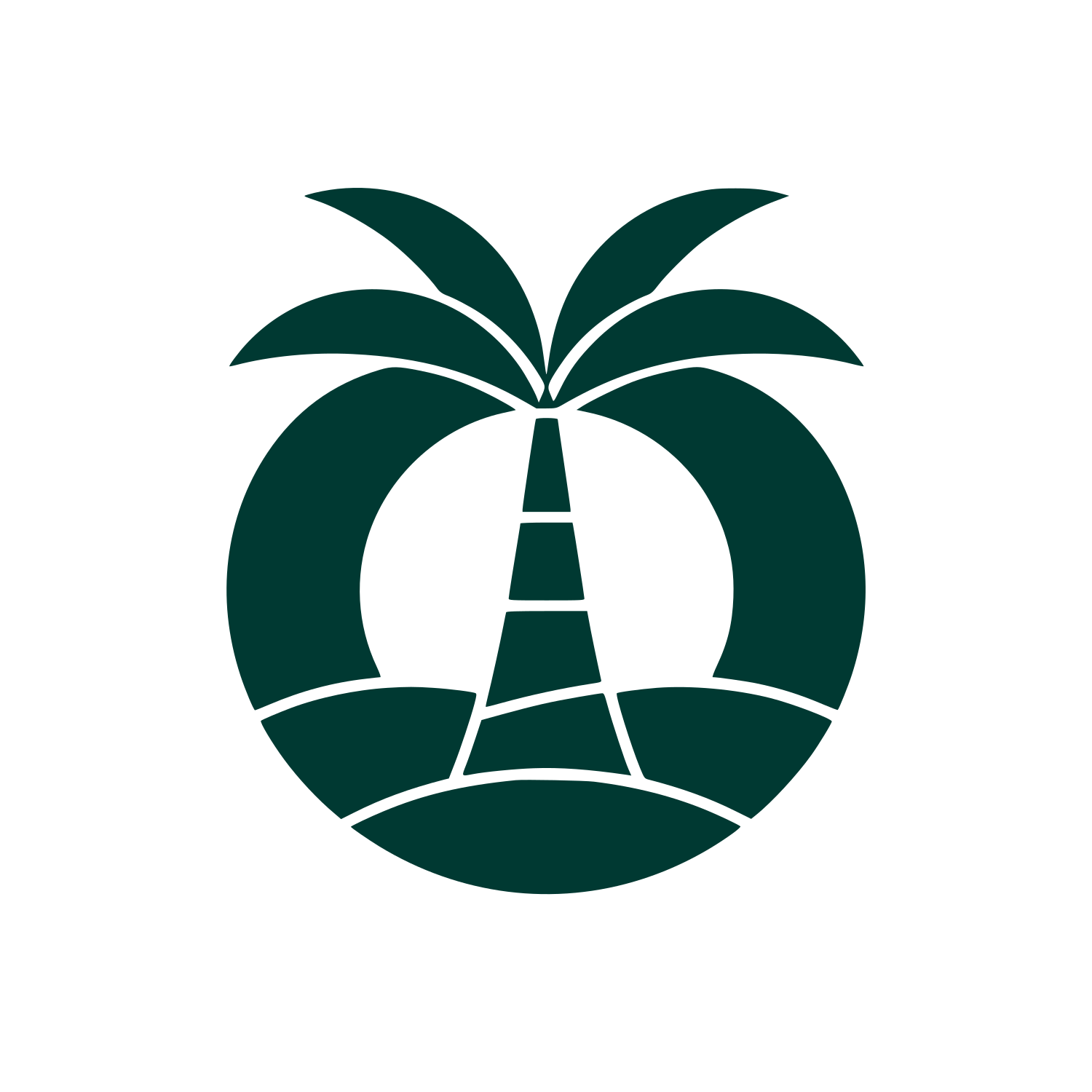 Palm Tree Circle Logo #003932