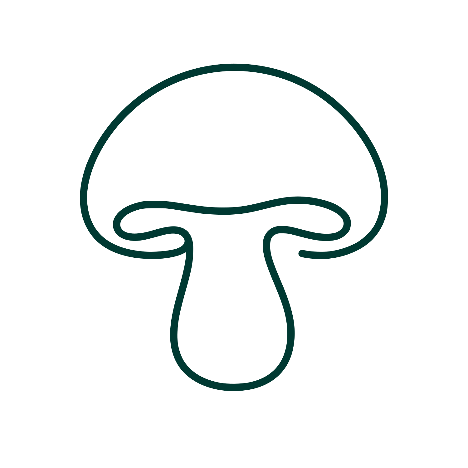 Mushroom Outline Logo #003932