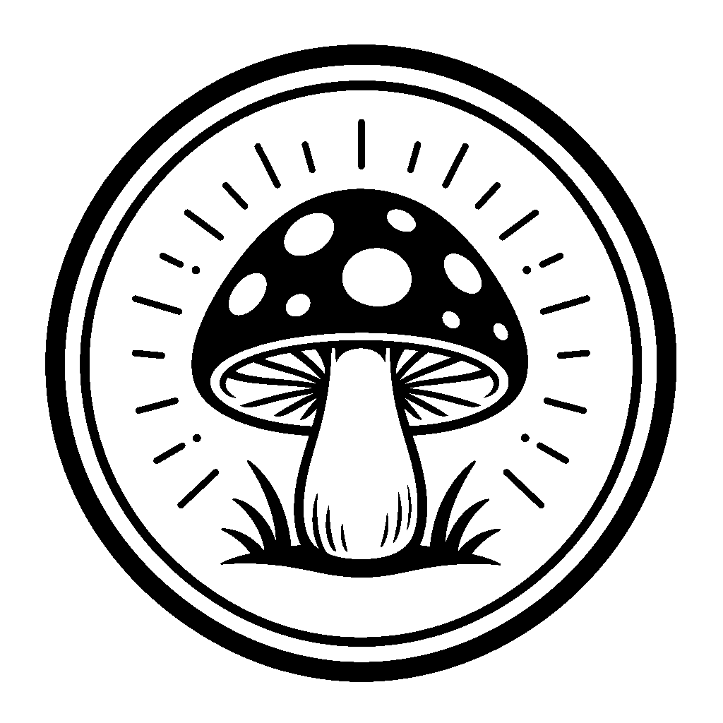 Mushroom Circle Badge Logo