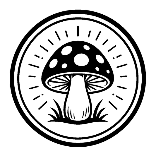 Mushroom Circle Badge Logo