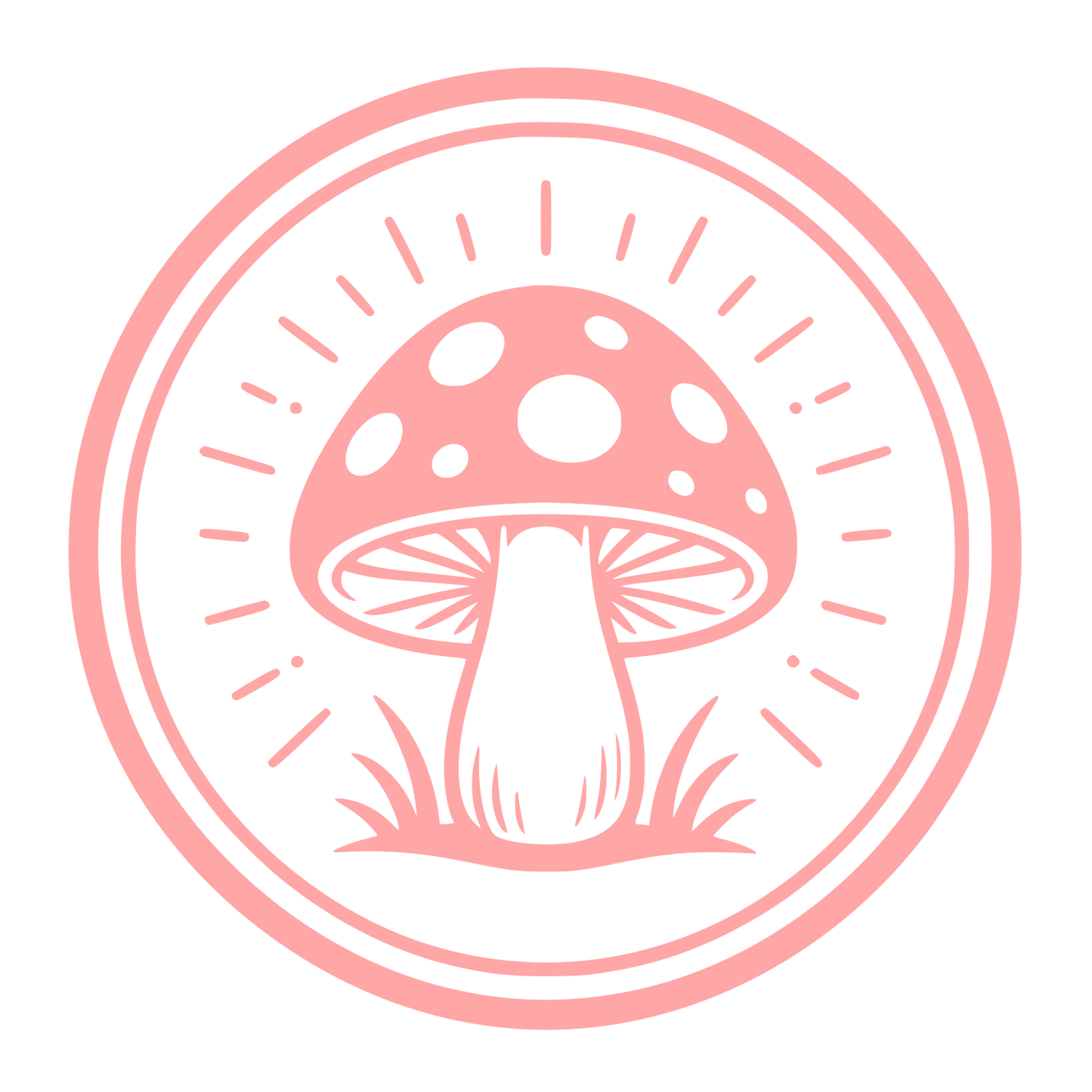 Mushroom Circle Badge Logo #ffa6a6