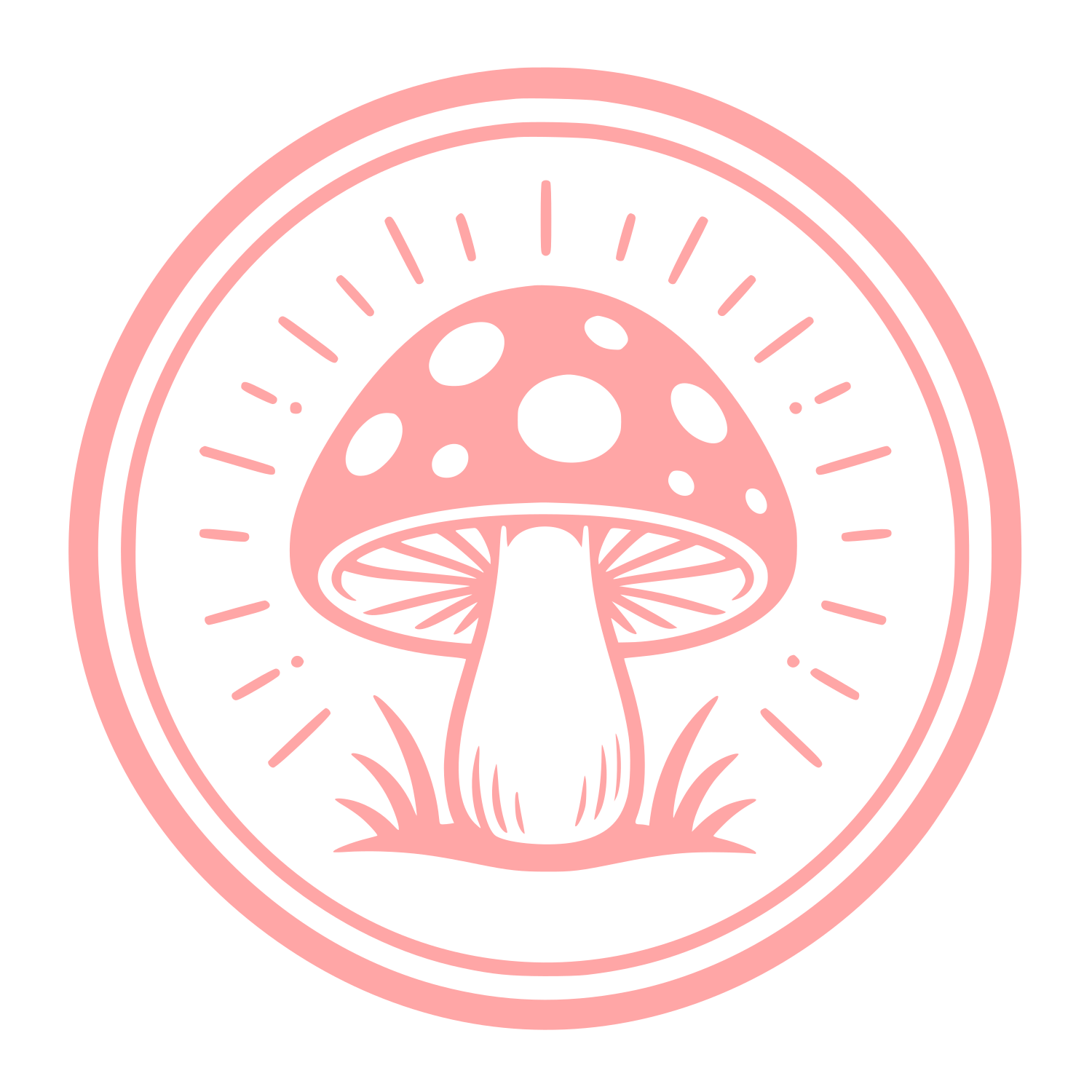 Mushroom Circle Badge Logo #ffa6a6