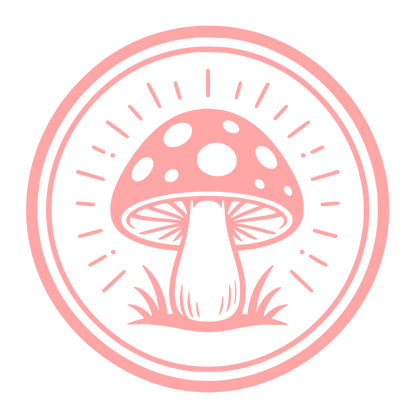 Mushroom Circle Badge Logo #ffa6a6