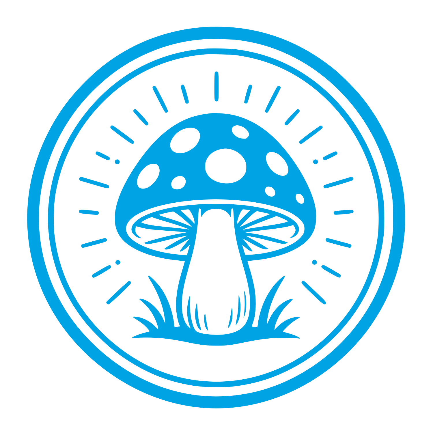 Mushroom Circle Badge Logo #00a3e4