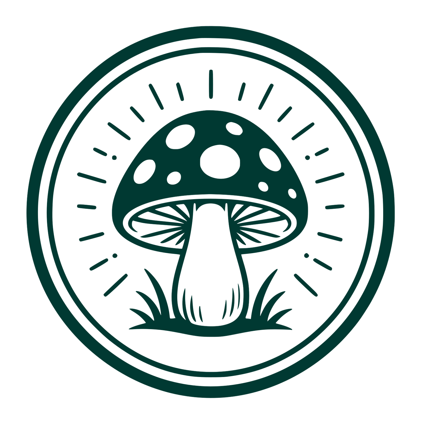 Mushroom Circle Badge Logo #003932