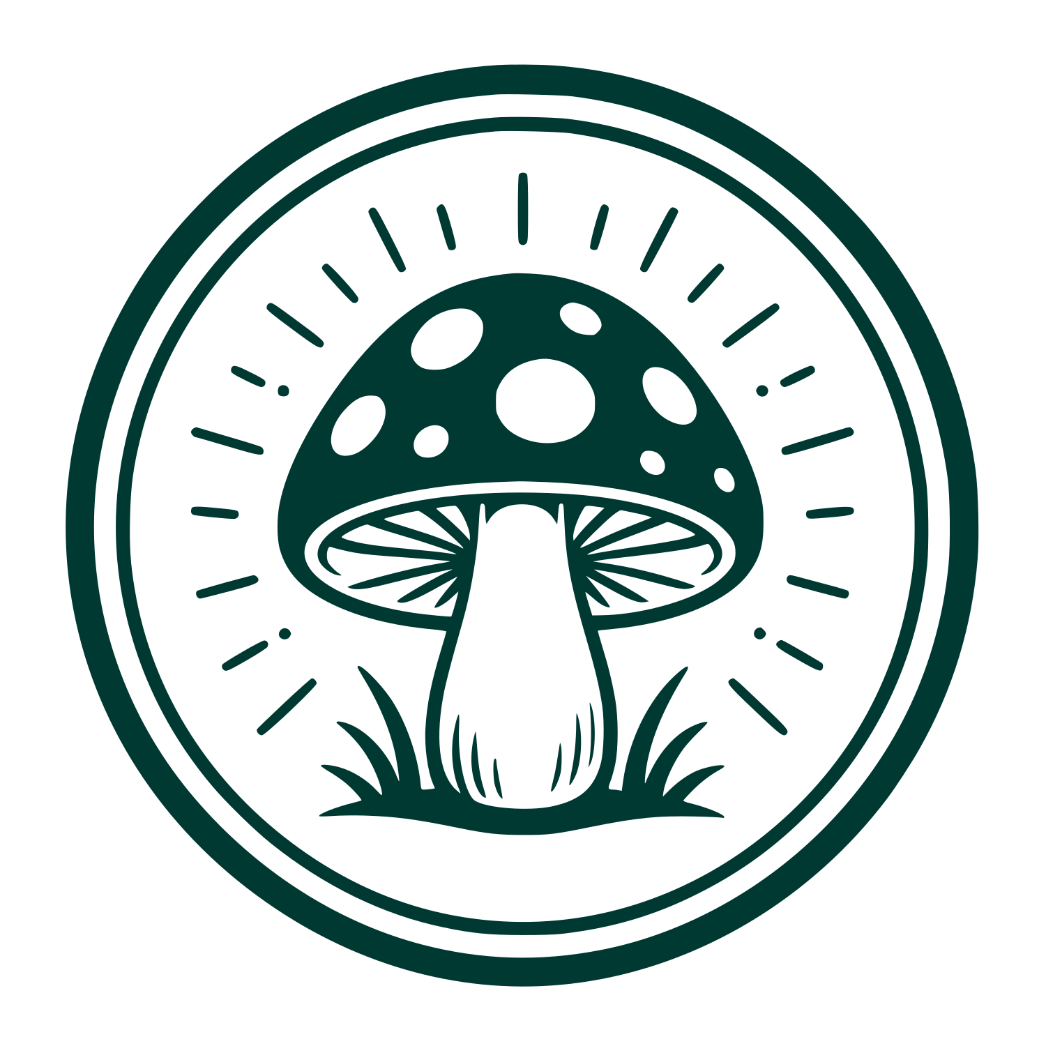 Mushroom Circle Badge Logo #003932