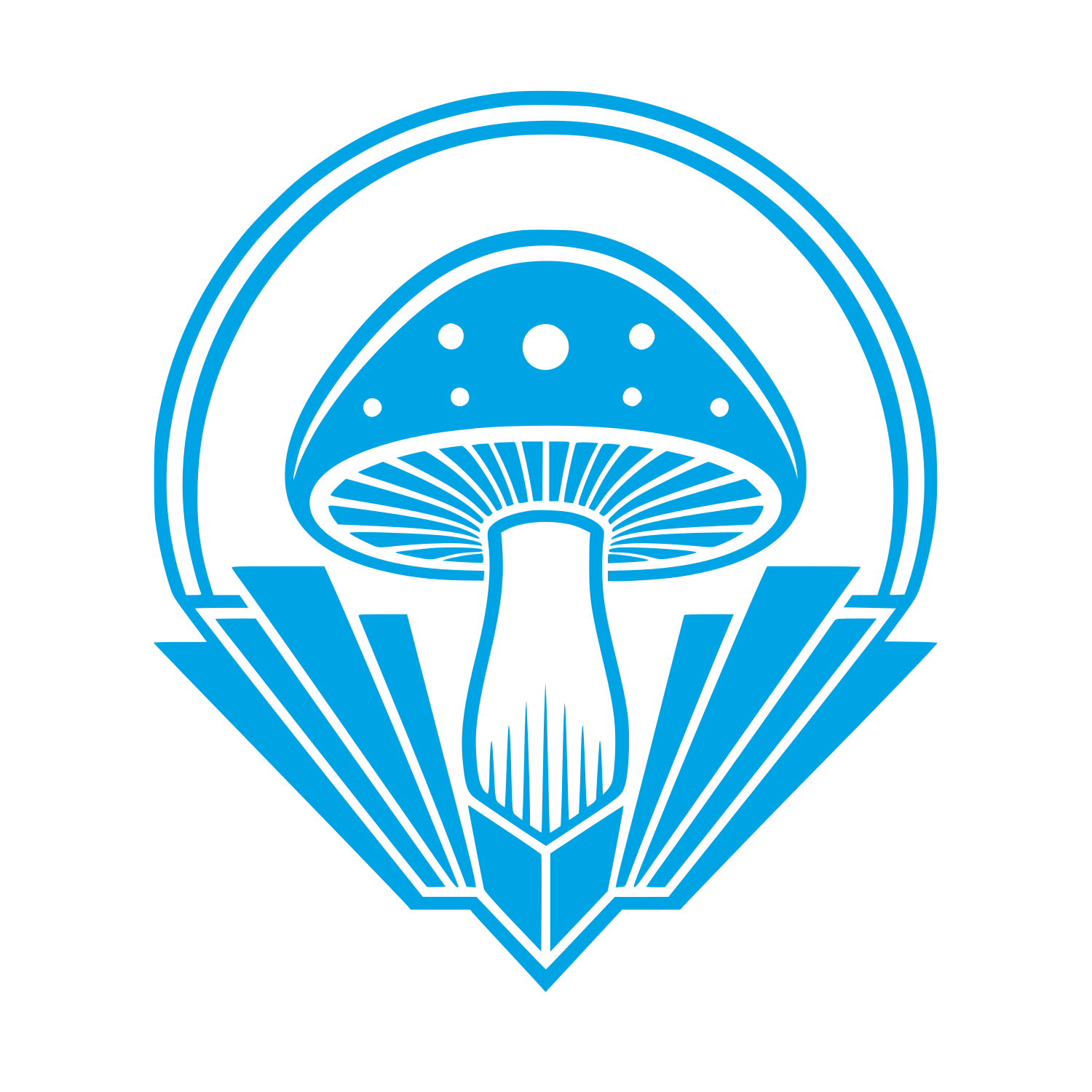 Art Deco Mushroom Logo #00a3e4