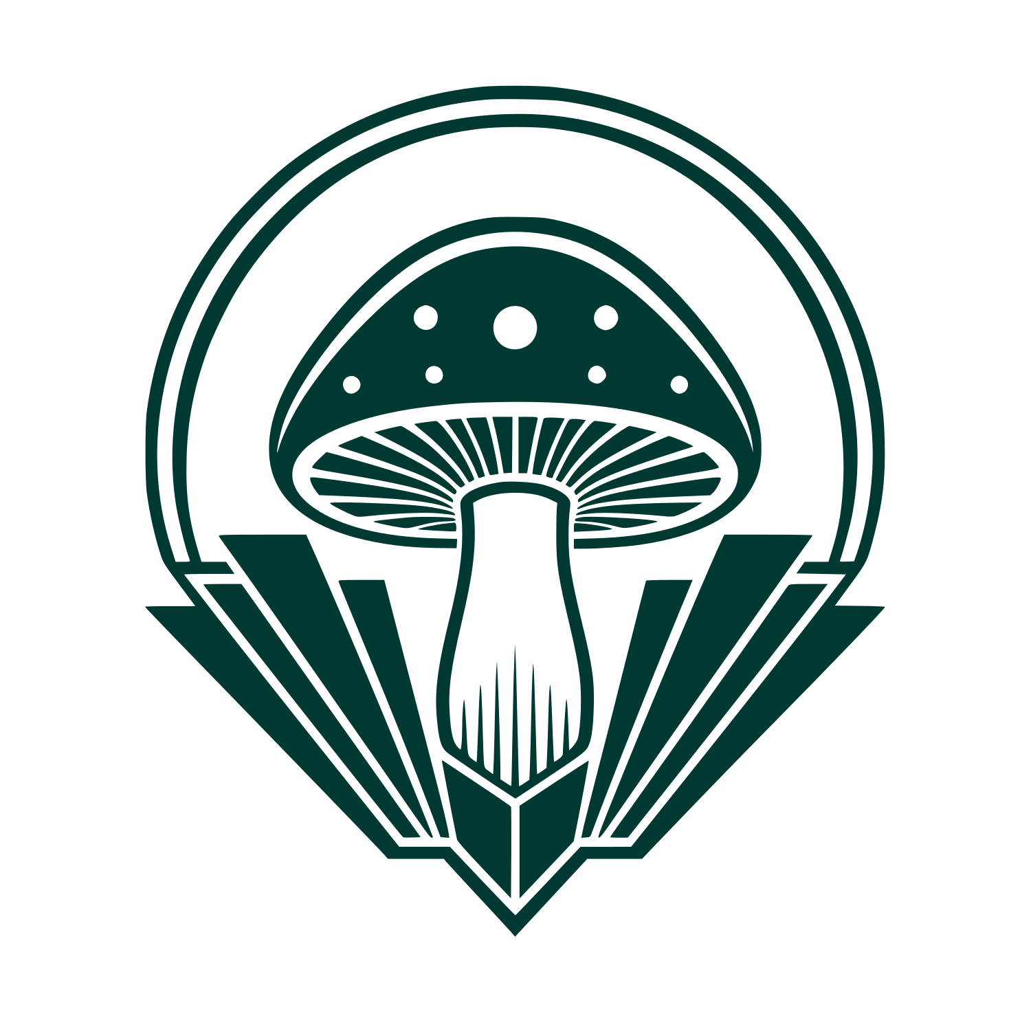 Art Deco Mushroom Logo #003932