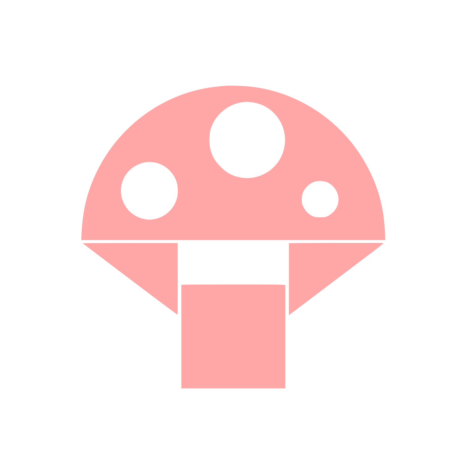 Geometric Mushroom Spots Logo #ffa6a6