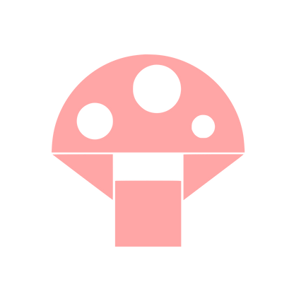 Geometric Mushroom Spots Logo #ffa6a6