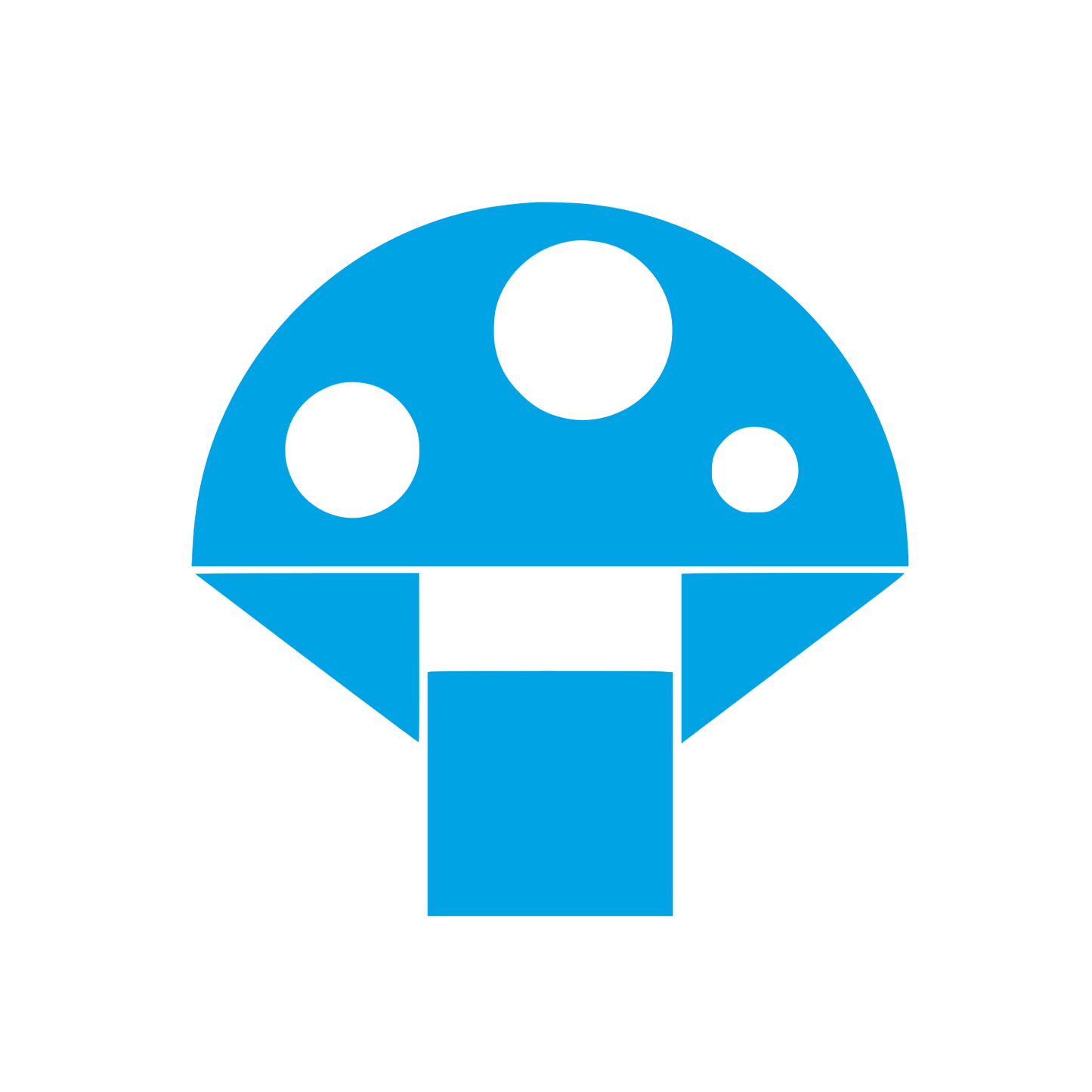 Geometric Mushroom Spots Logo #00a3e4