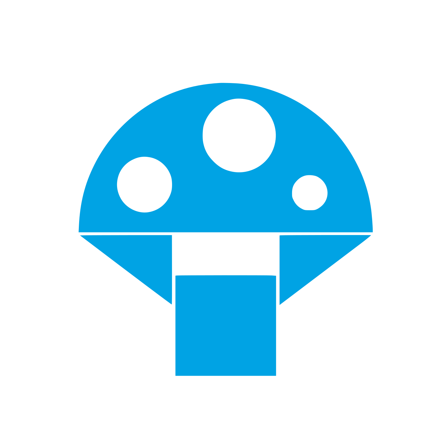 Geometric Mushroom Spots Logo #00a3e4