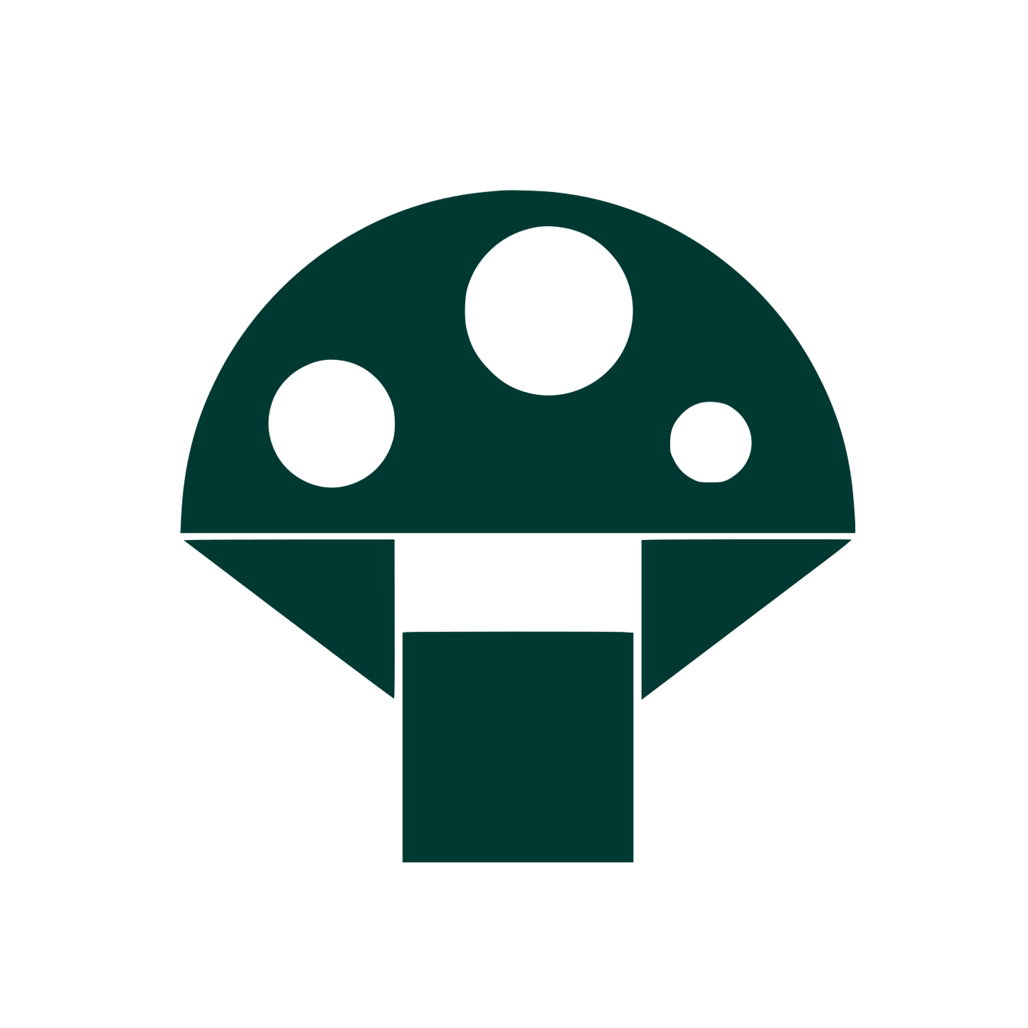 Geometric Mushroom Spots Logo #003932