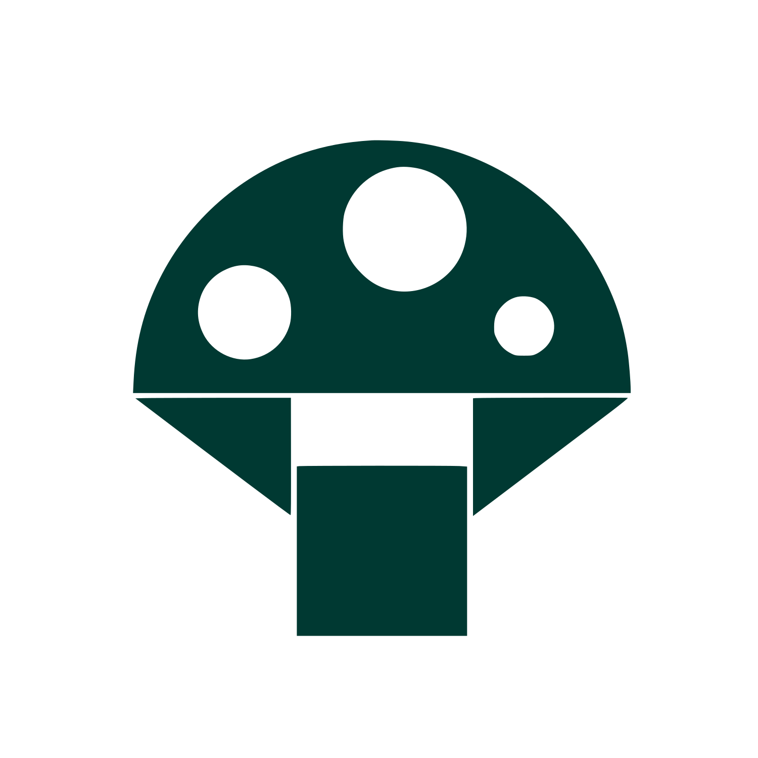 Geometric Mushroom Spots Logo #003932
