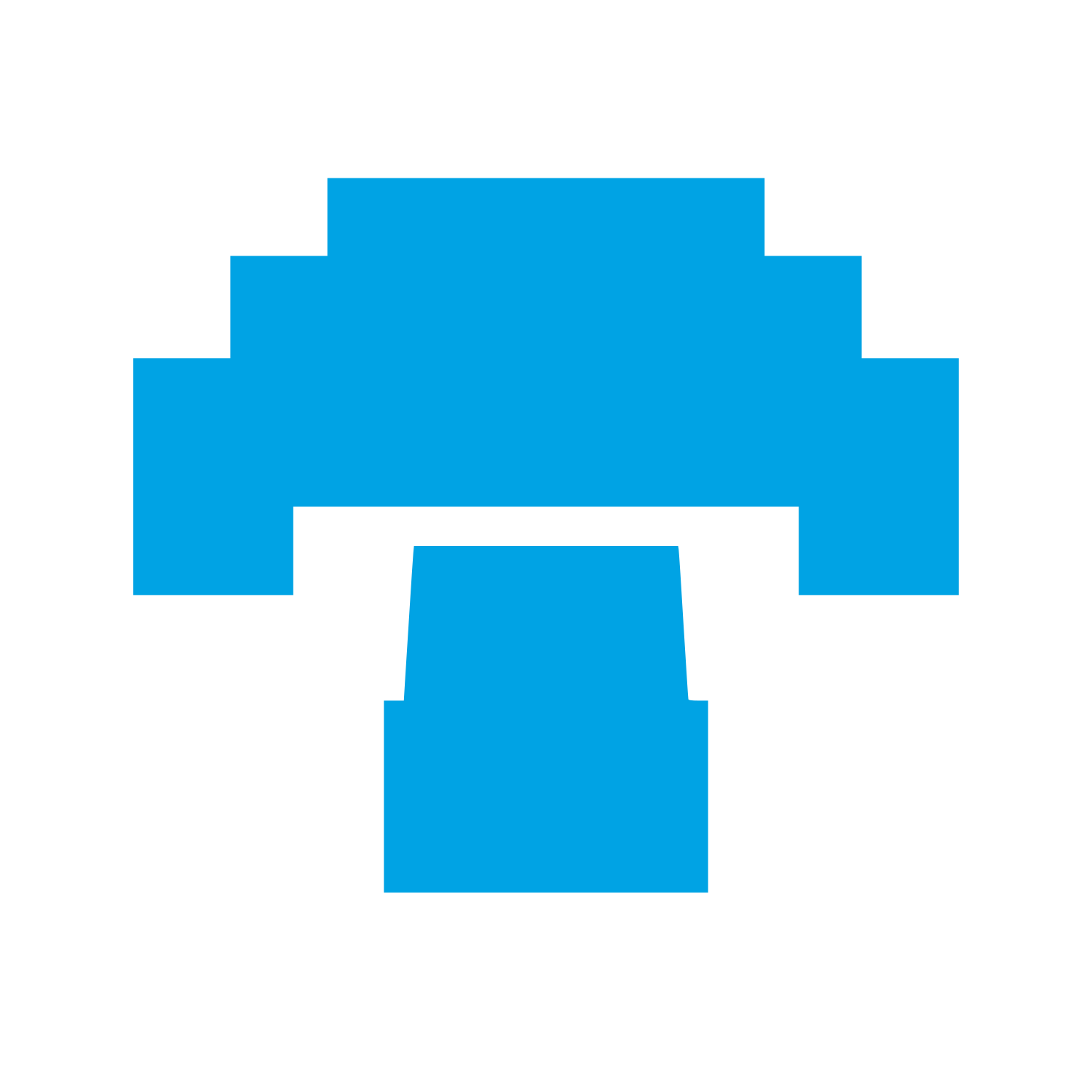 Pixel Mushroom Logo #00a3e4
