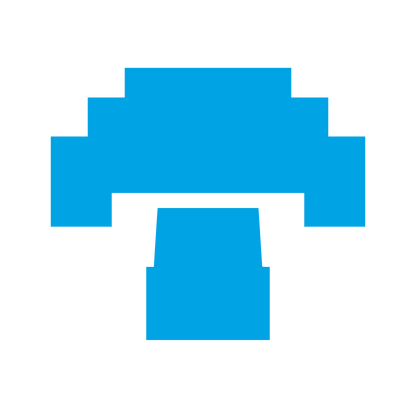 Pixel Mushroom Logo #00a3e4