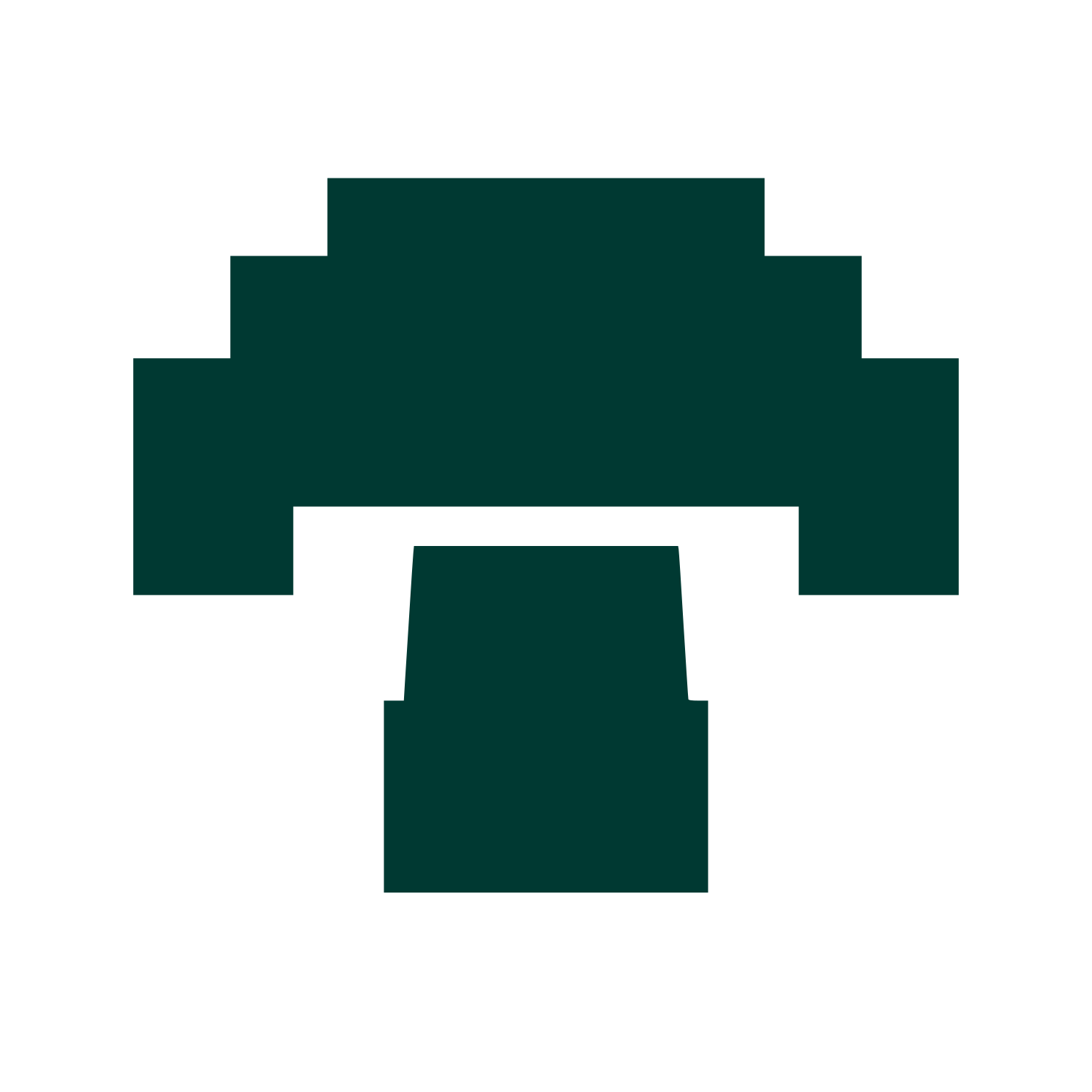 Pixel Mushroom Logo #003932