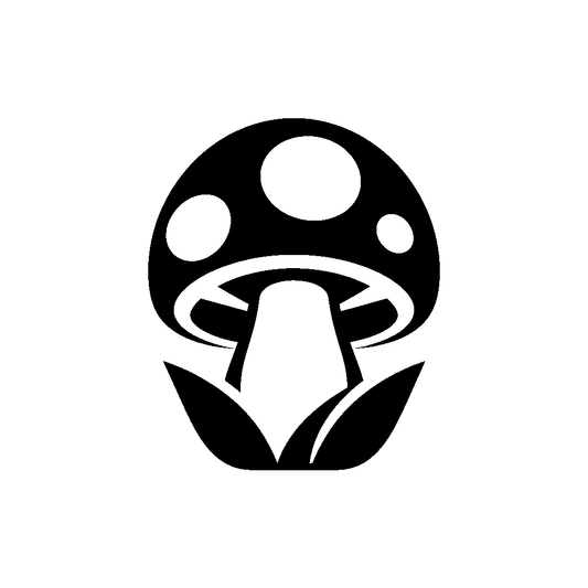 Spotted Mushroom with Leaves Logo
