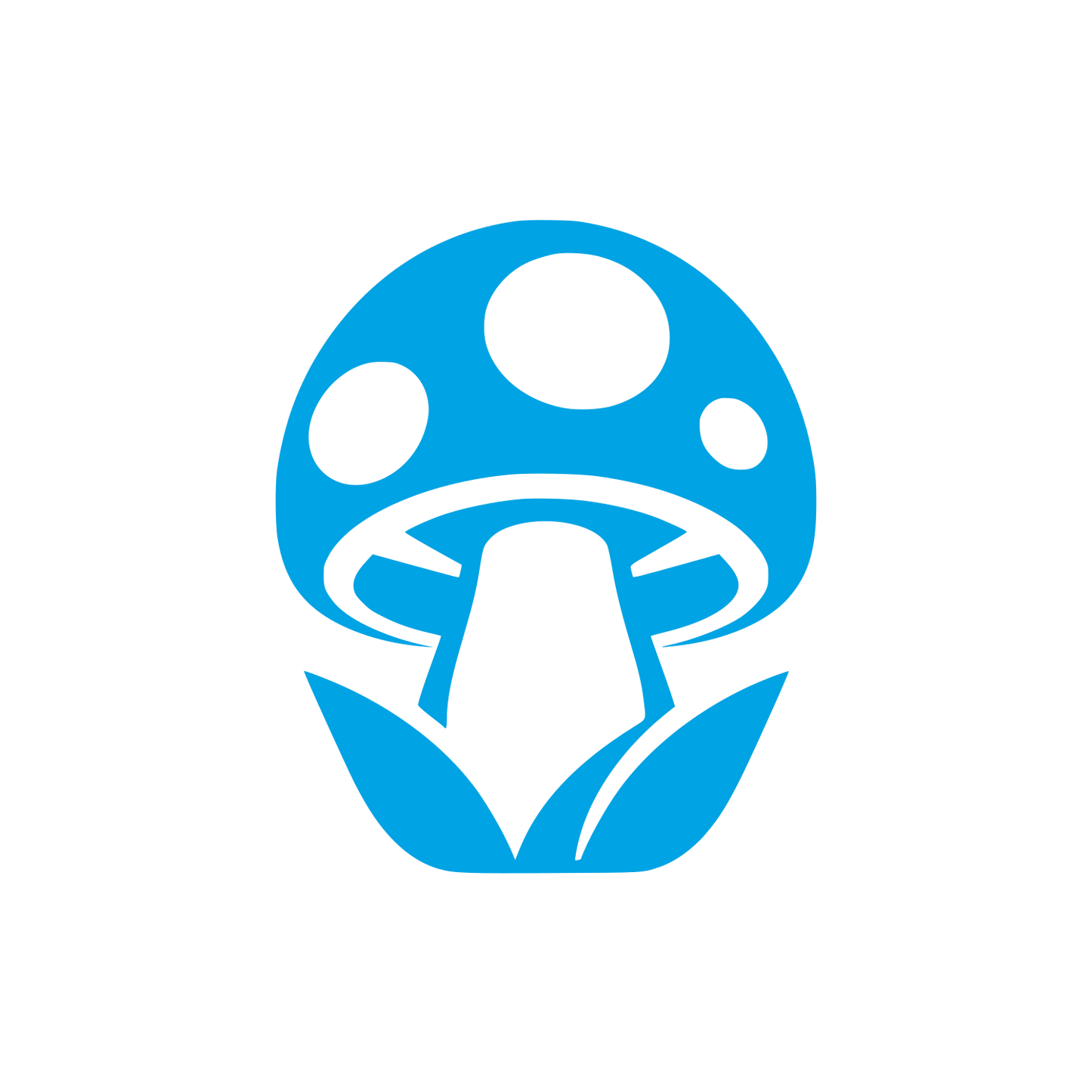 Spotted Mushroom with Leaves Logo #00a3e4