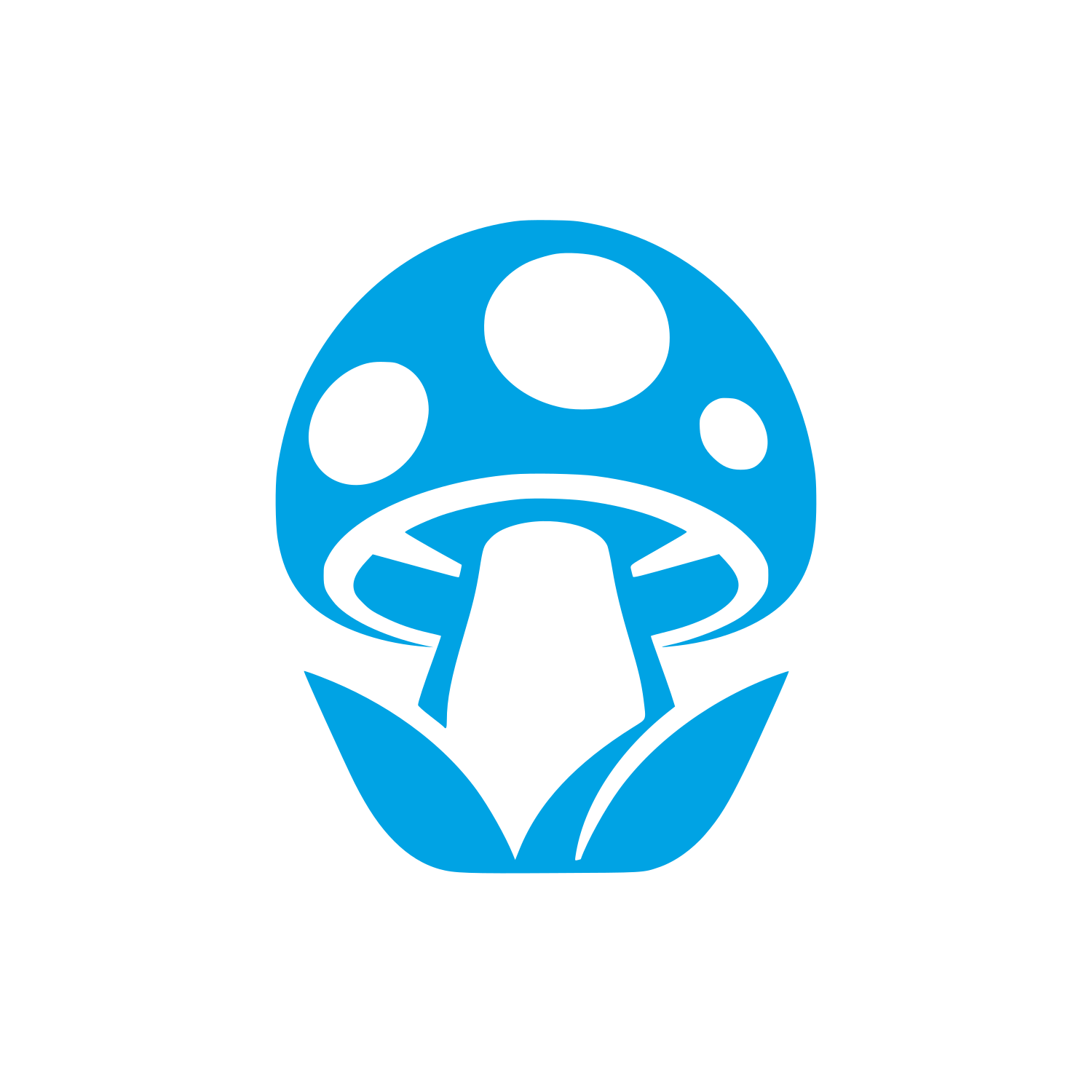 Spotted Mushroom with Leaves Logo #00a3e4