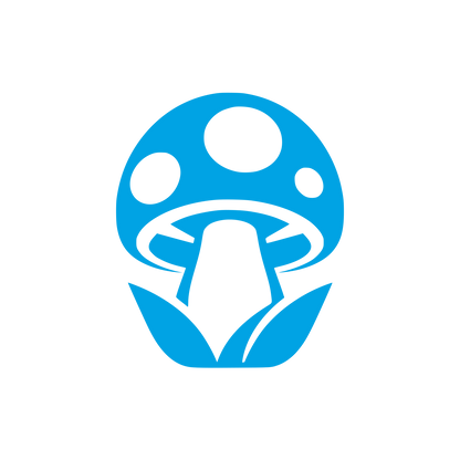 Spotted Mushroom with Leaves Logo #00a3e4