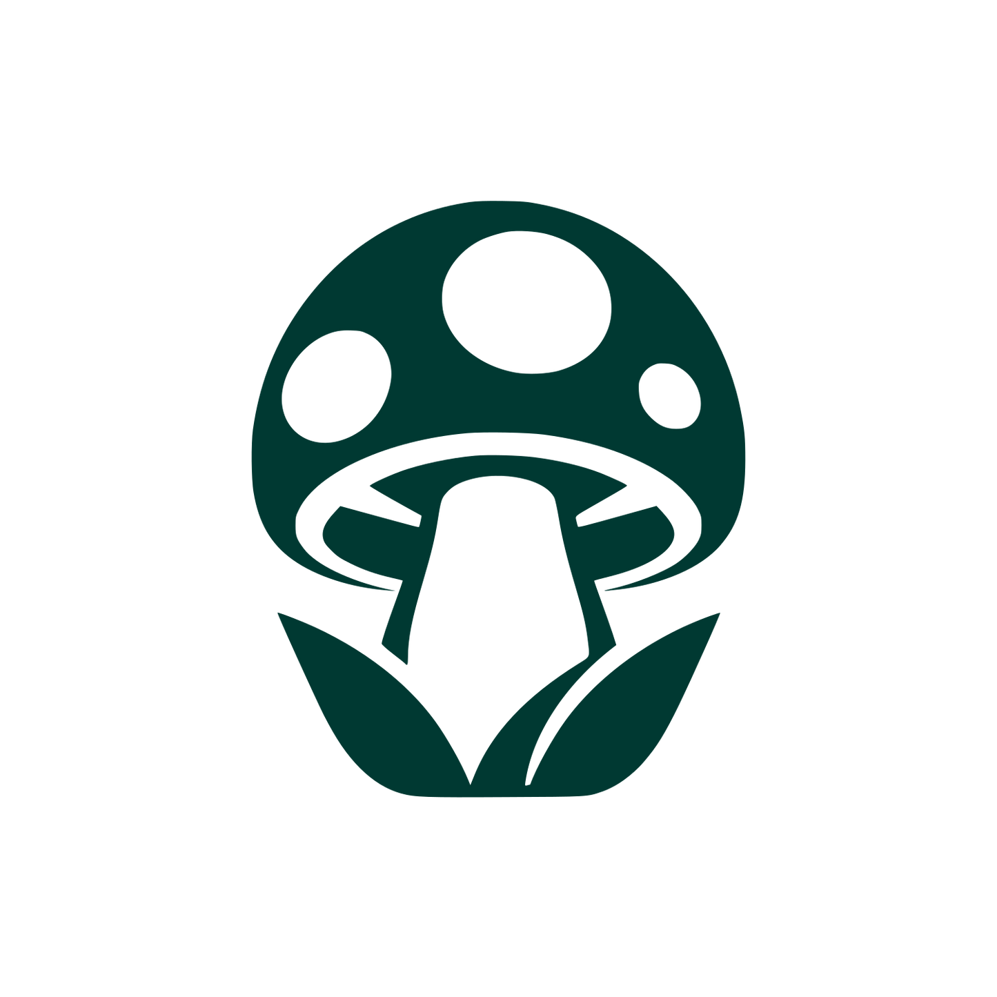 Spotted Mushroom with Leaves Logo #003932
