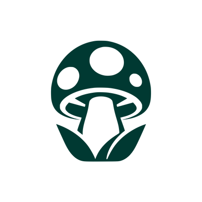 Spotted Mushroom with Leaves Logo #003932