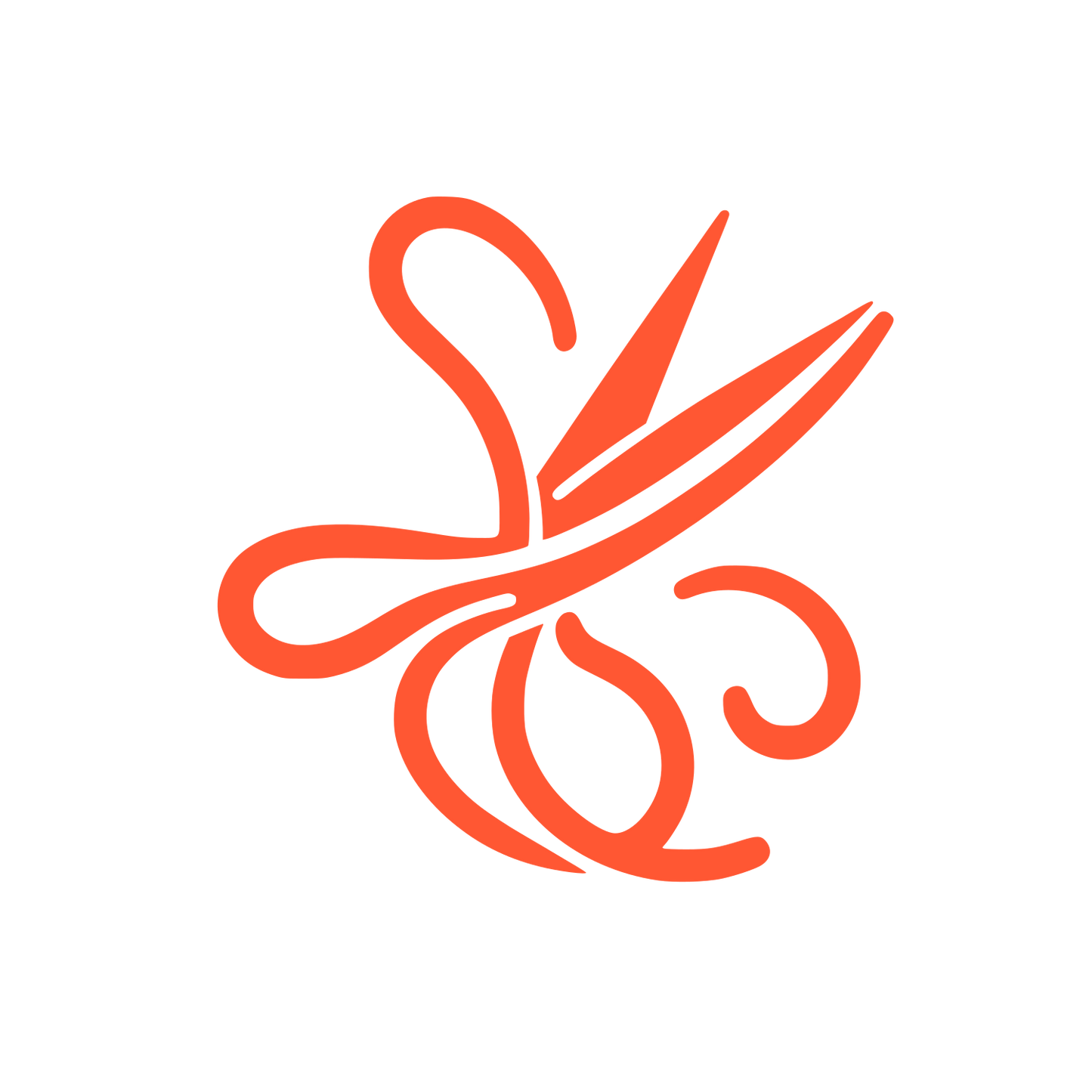 Abstract Scissors Logo #FF5733