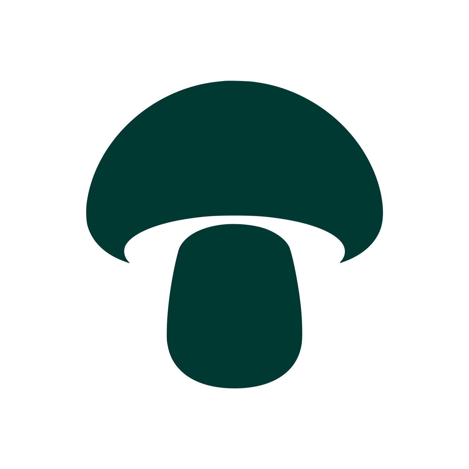 Mushroom Silhouette Logo #003932