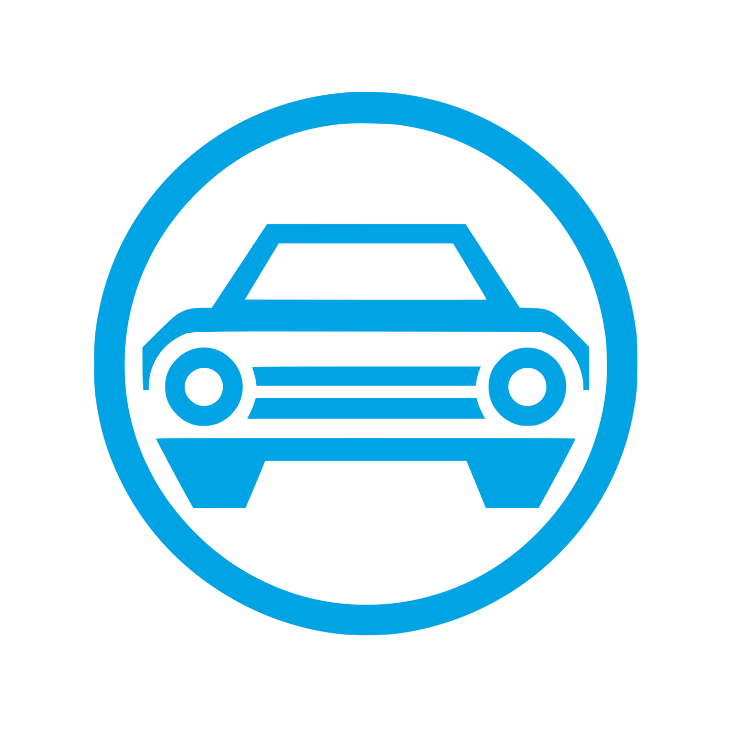 Car in Circle Logo #00a3e4