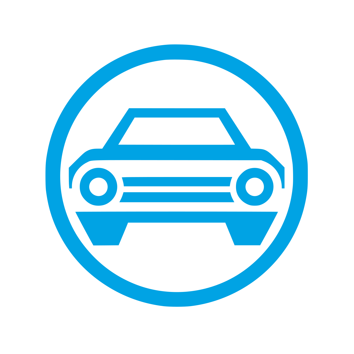Car in Circle Logo #00a3e4