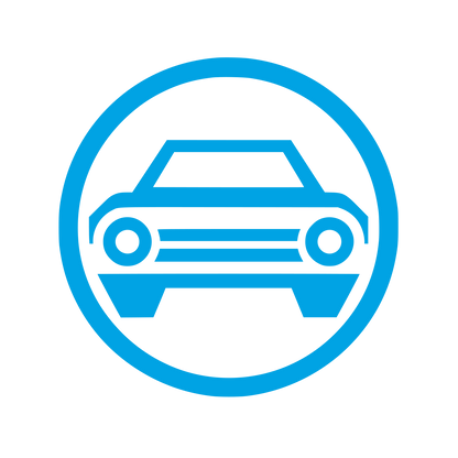Car in Circle Logo #00a3e4