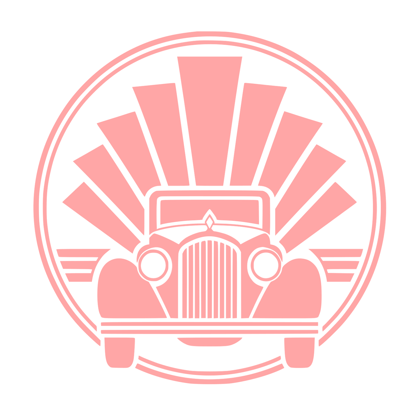 Vintage Car Sunburst Logo #ffa6a6