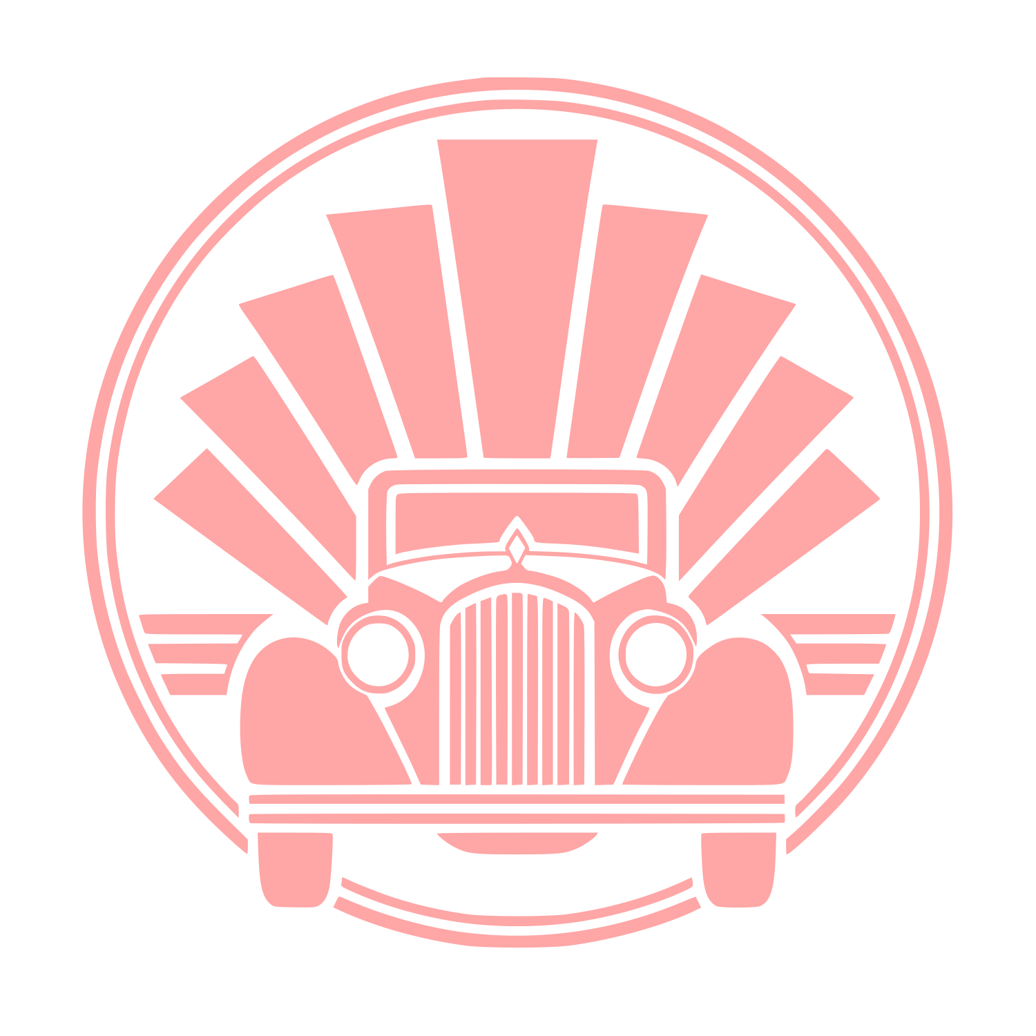 Vintage Car Sunburst Logo #ffa6a6