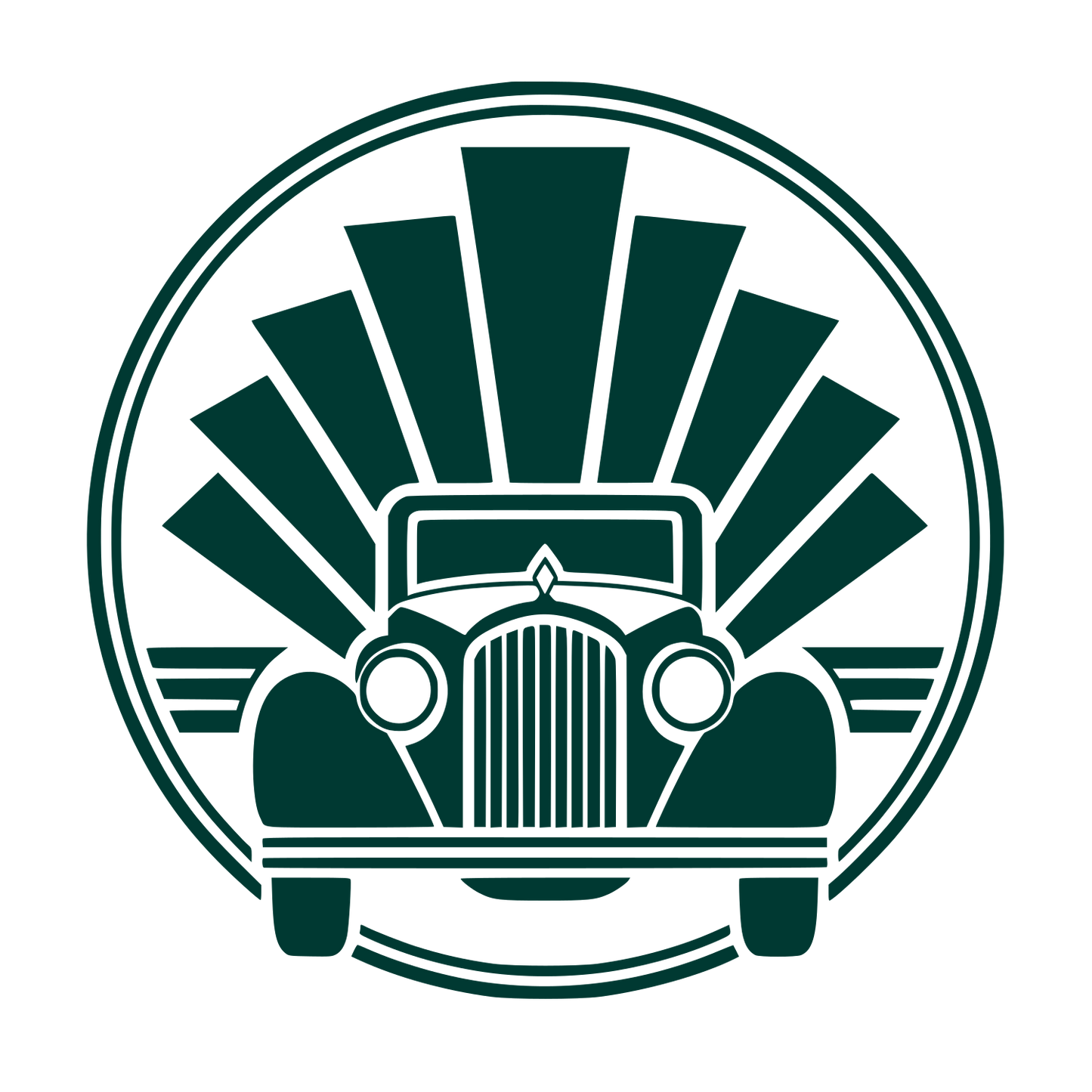 Vintage Car Sunburst Logo #003932