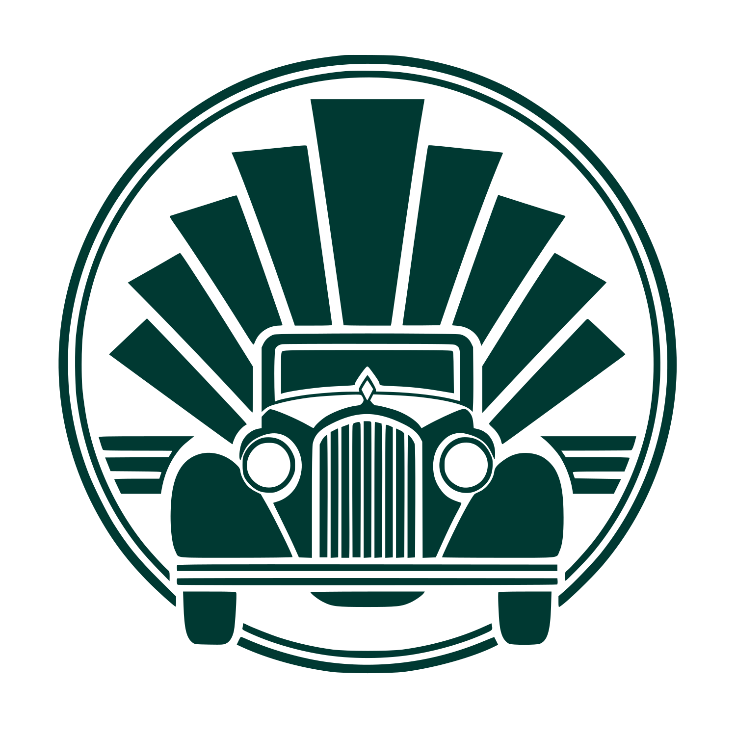 Vintage Car Sunburst Logo #003932