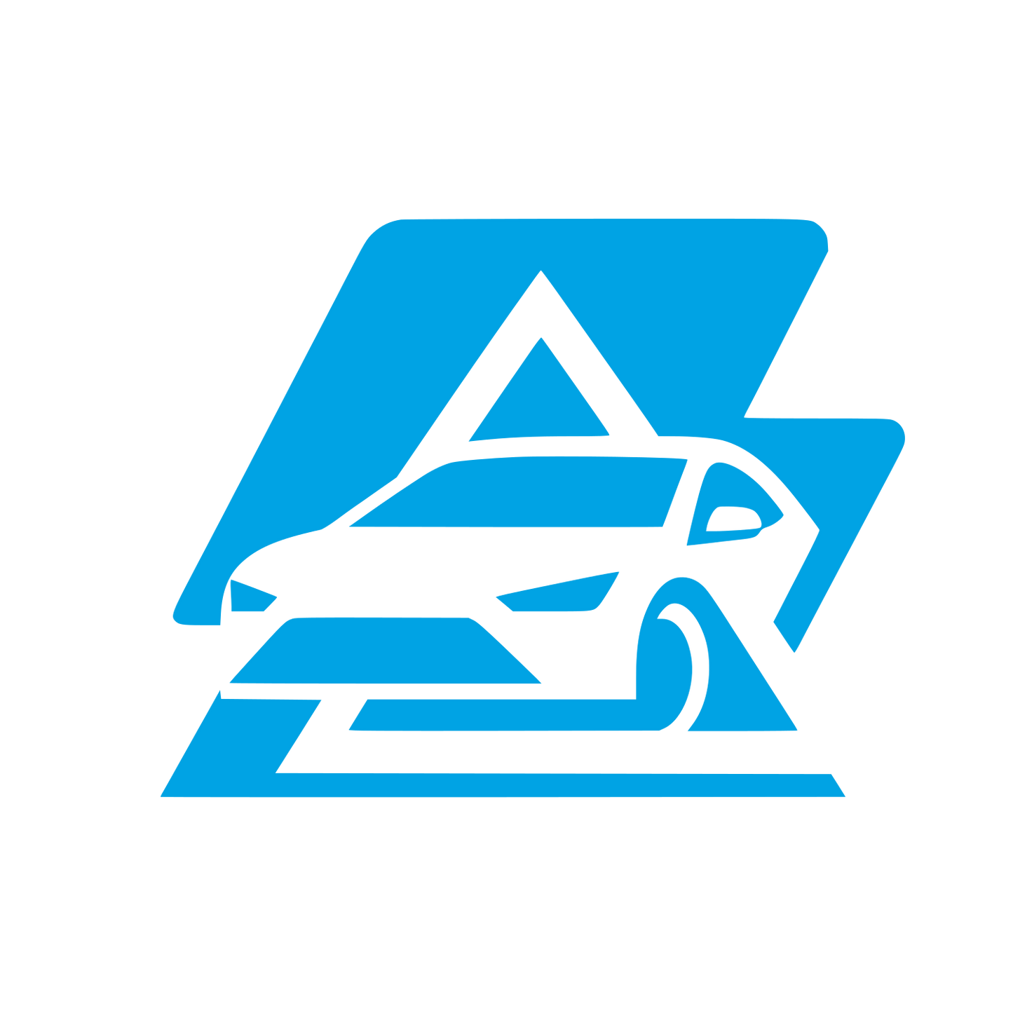 Sports Car Triangle Logo #00a3e4