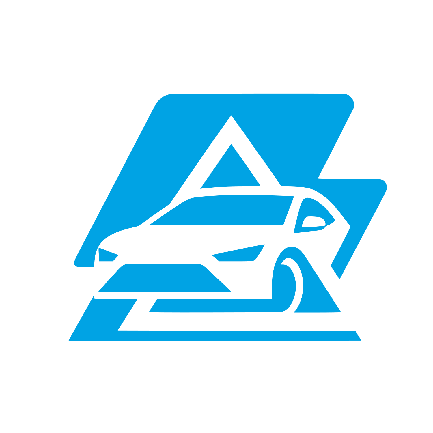 Sports Car Triangle Logo #00a3e4