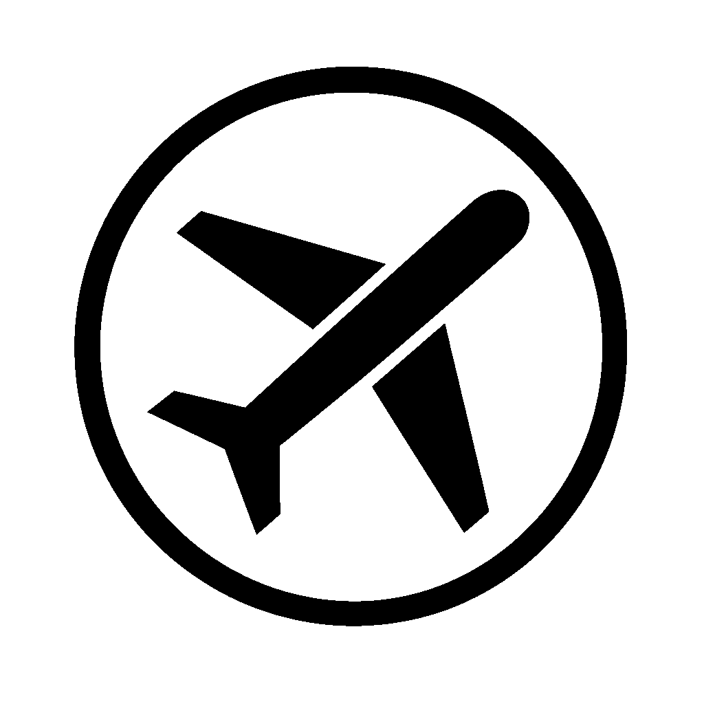 Airplane in Circle Logo