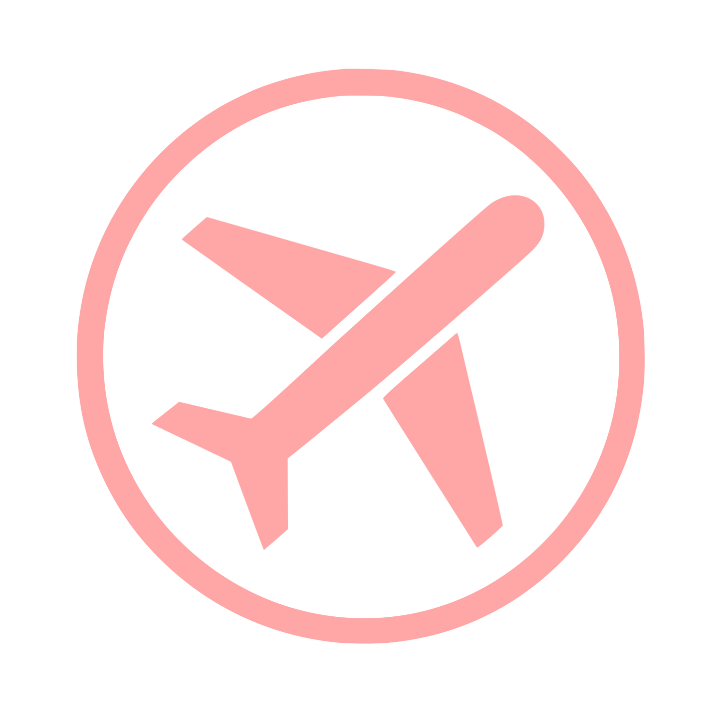 Airplane in Circle Logo #ffa6a6